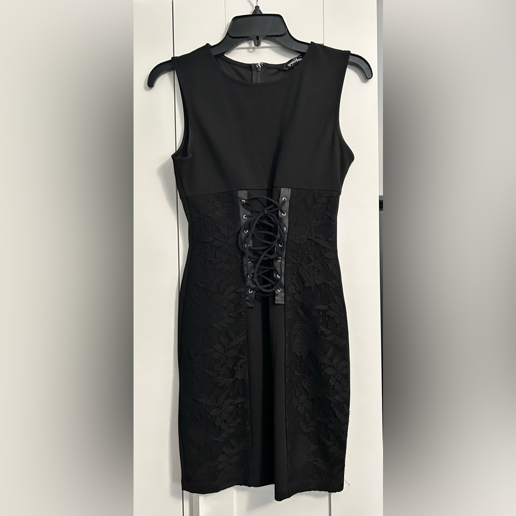 Black Front Ties Dress Size 1